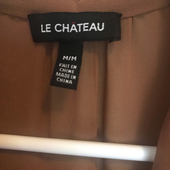 LeChateau Brown sheer blouse size Medium - Picture 6 of 10